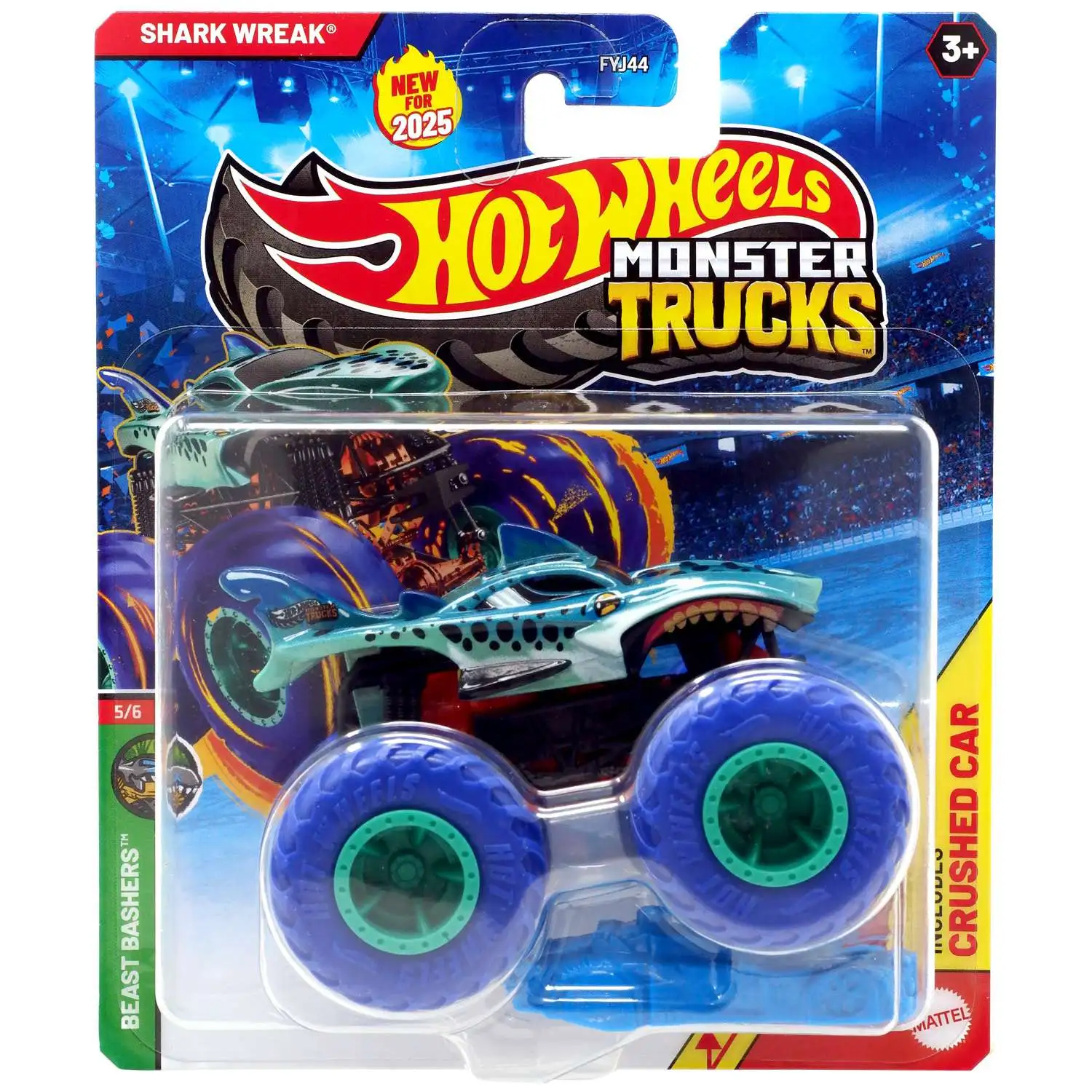 Hot Wheels Monster Trucks Beast Bashers Shark Wreak 164 Diecast