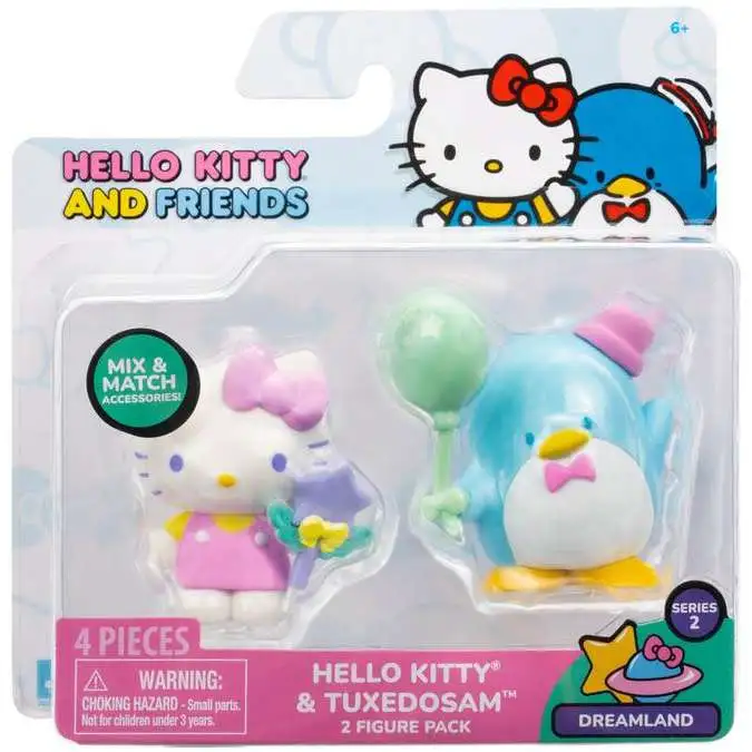 Sanrio Hello Kitty & Friends Series 2 Dreamland Hello Kitty & Tuxedo Sam 2-Inch Mini Figure 2-Pack