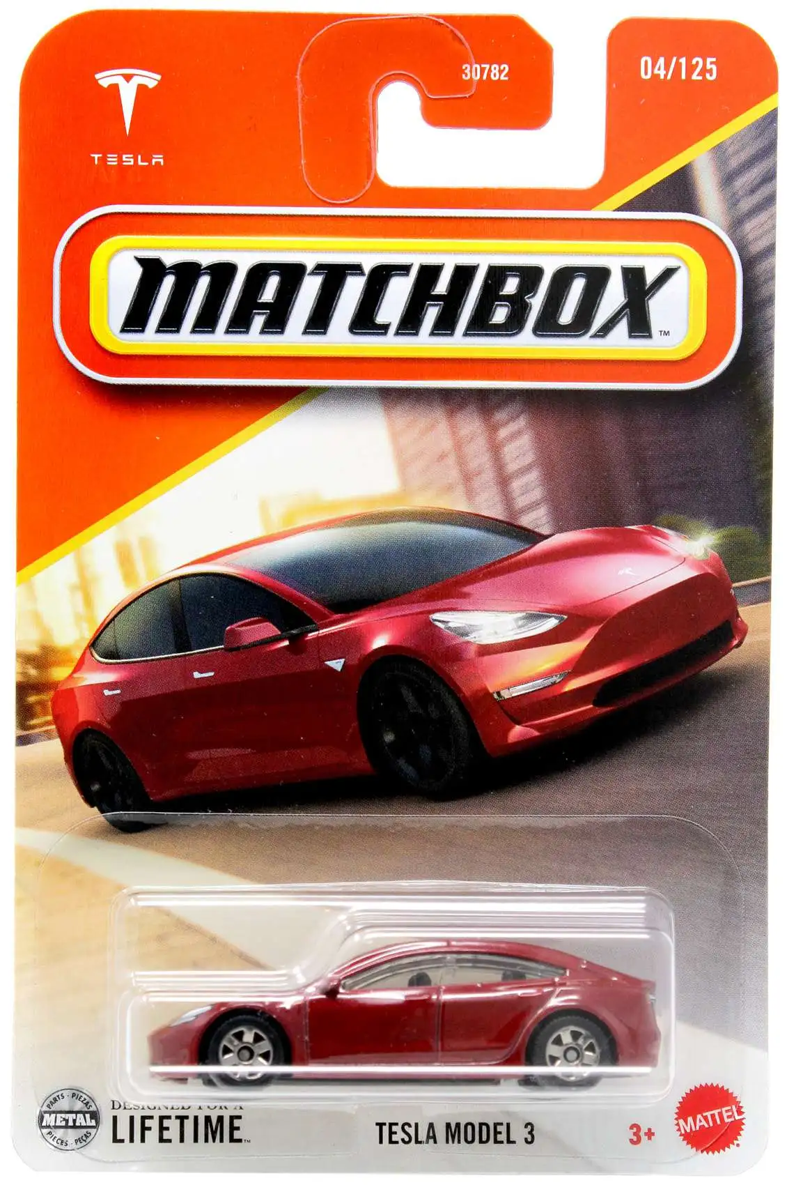 Tesla Model 3 ミニカー 1/43 レッド Tesla Model 3 Scaled Replica Diecast Model Toy Red Car