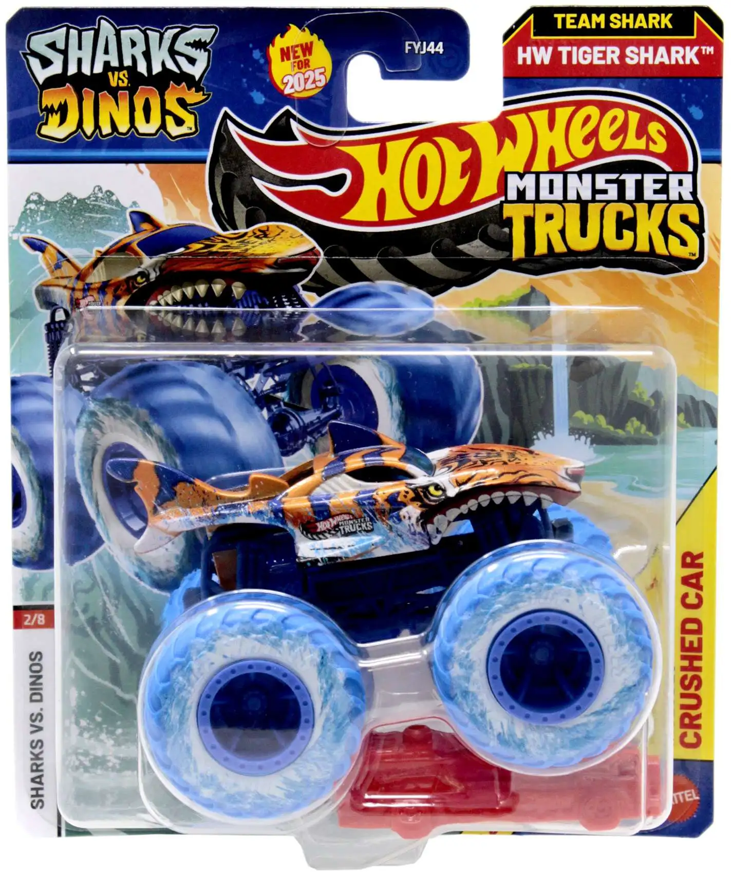 Hot Wheels Monster Trucks Sharks vs. Dinos HW Tiger Shark Diecast Car