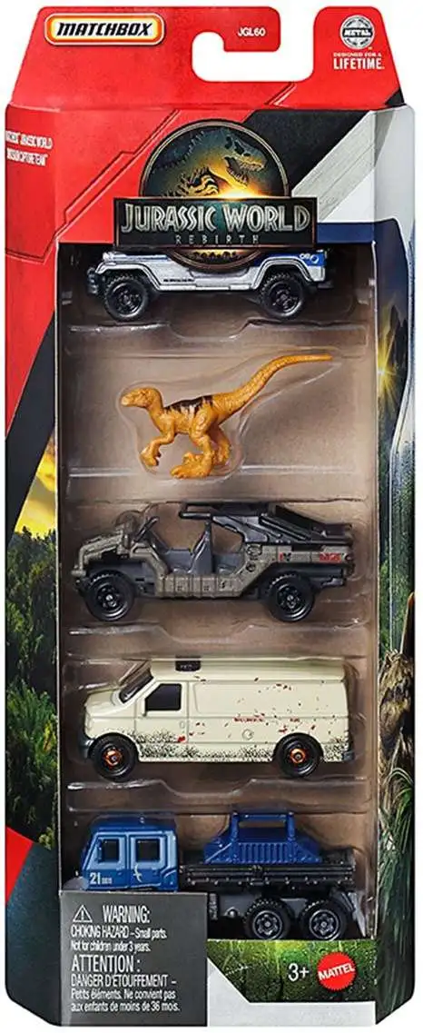 Jurassic World Matchbox Rapid Getaway Unit 164 Die Cast Car 5-Pack