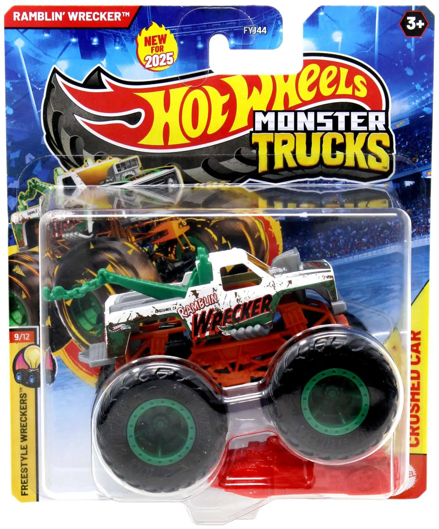 Hot Wheels Monster Trucks Freestyle Wreckers Ramblin' Wrecker Diecast Car