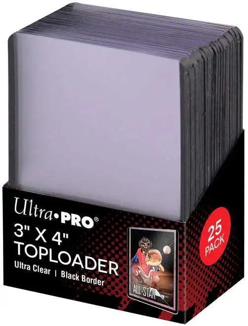 Ultra Pro Card Supplies 3" x 4" Colored Border Toploader [25 Count, Black]