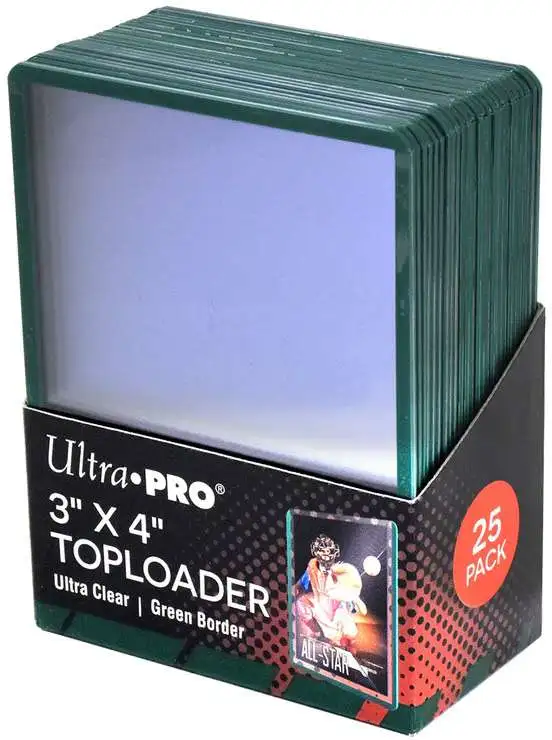 Ultra Pro Card Supplies 3 x 4 Colored Border Toploader 25 Count, Green
