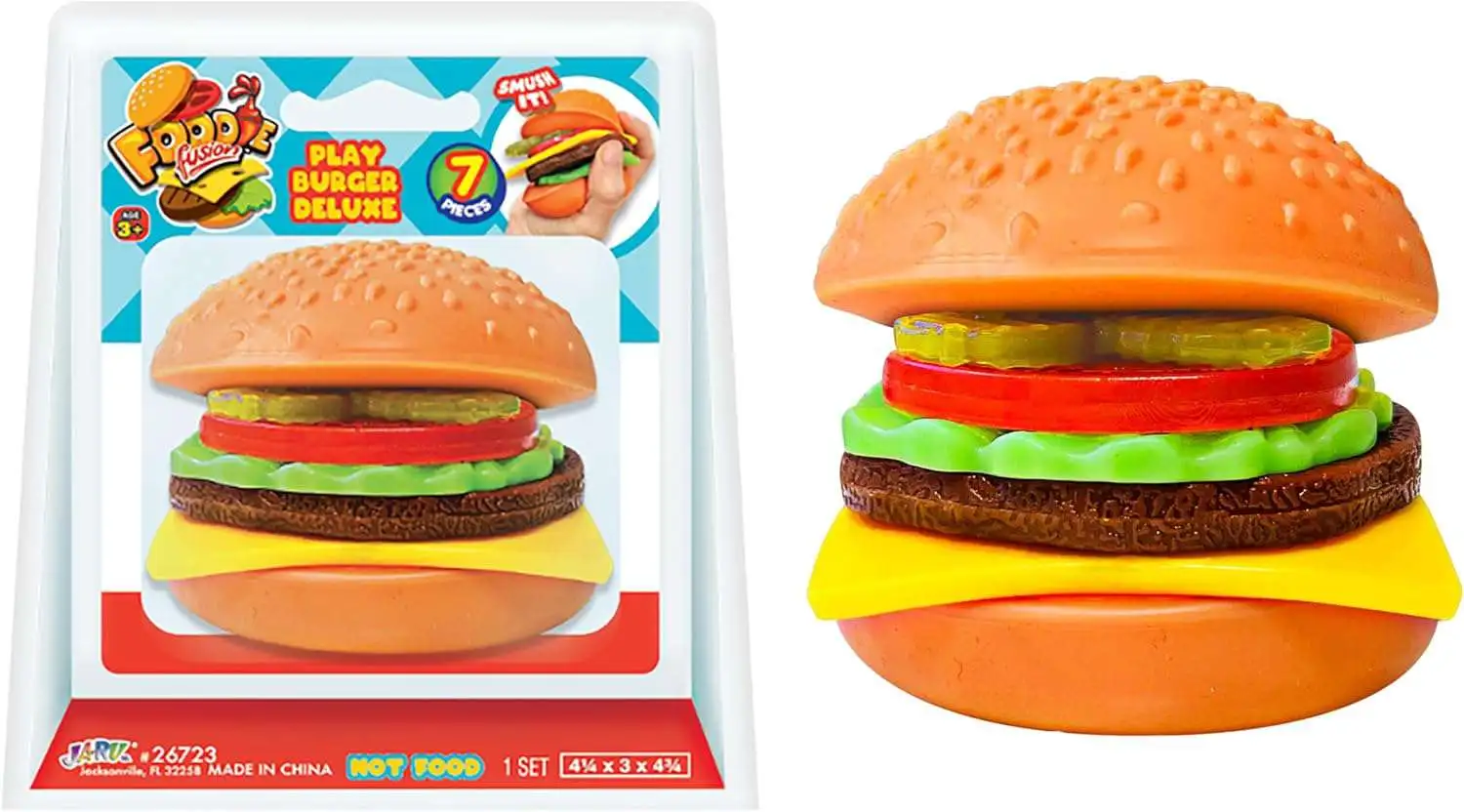 Foodie Fusion Play Burger Deluxe 2.5-Inch Squeeze Toy