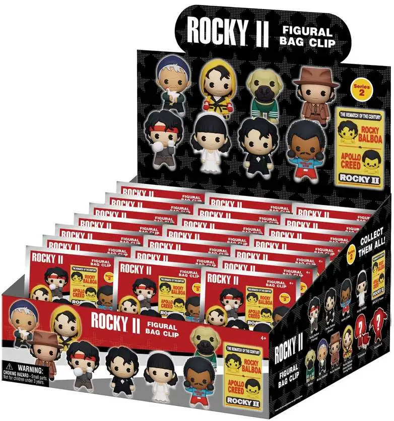 3D Figural Bag Clip Rocky II Mystery Box [24 Packs]