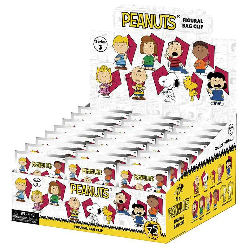 Peanuts 3D Figural Foam Bag Clip Snoopy Series 3 Mystery Box [24 Packs]