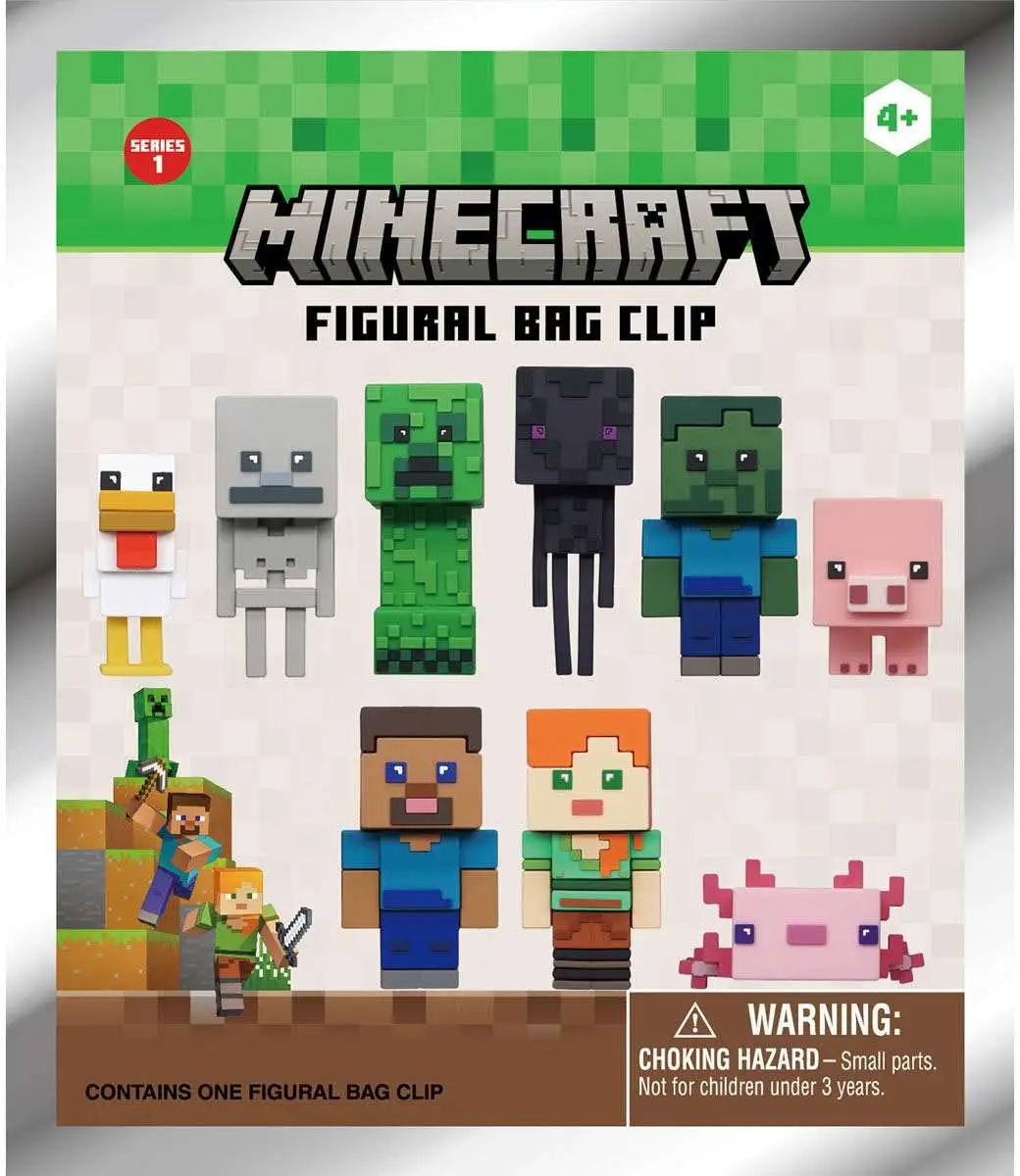 3D Figural Bag Clip Minecraft Series 1 Mystery Pack [1 RANDOM Figure]