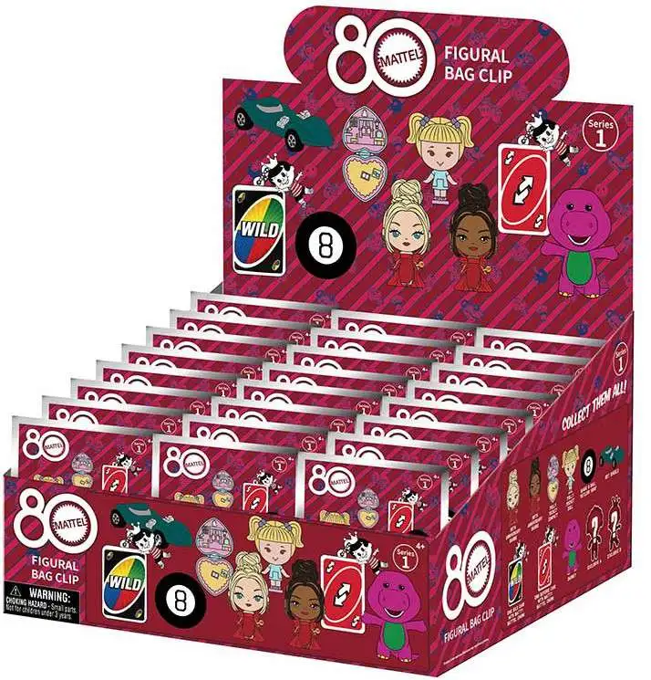 3D Figural Bag Clip Mattel 80th Anniversary Series 1 Mystery Box [24 Packs]