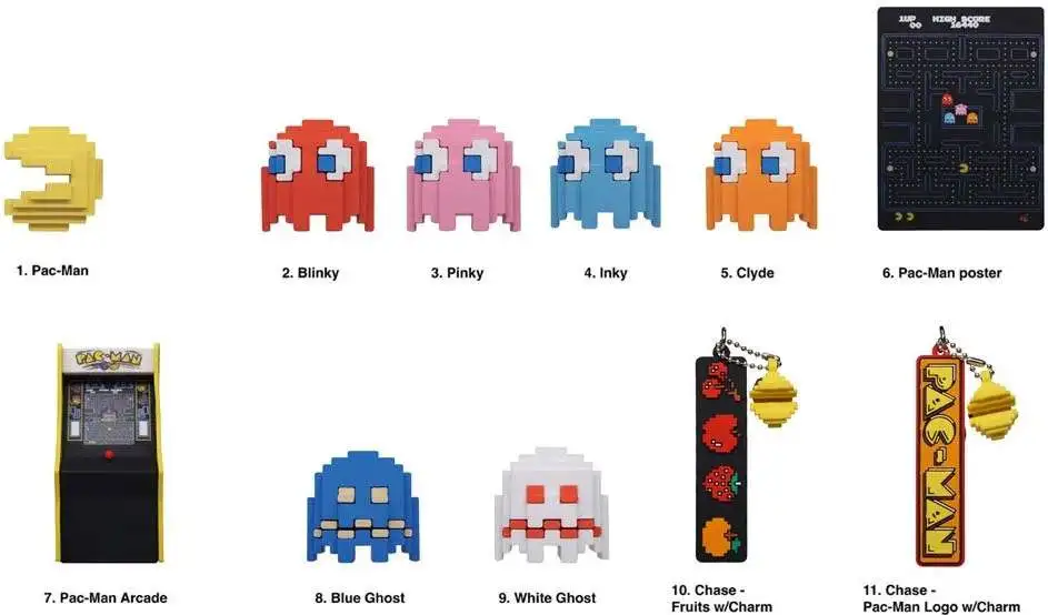 Pac-Man 3D Figural Foam Bag Clip Pac-Man Series 1 Mystery Pack 1