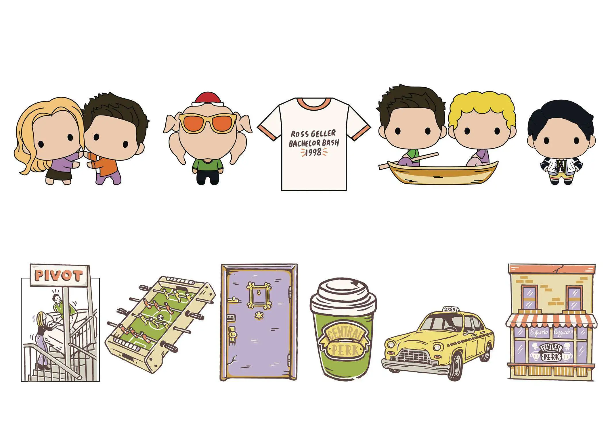 Warner Bros. 3D Figural Foam Bag Clip Friends Series 6 Mystery Box [24 Packs]