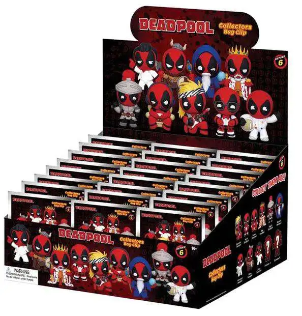 Marvel 3D Figural Keyring Deadpool Series 6 Mystery Box [24 Packs]