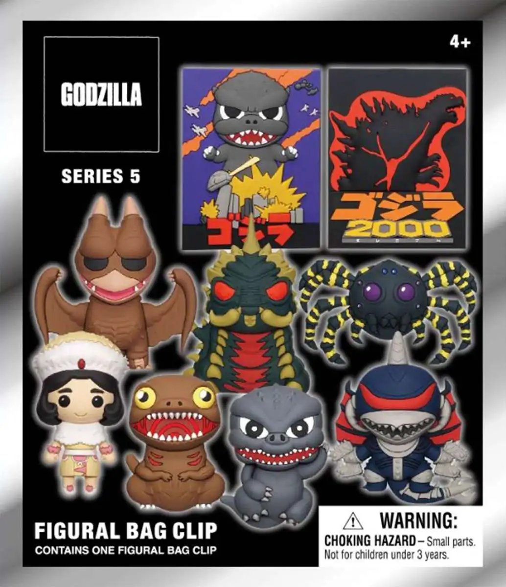 Godzilla & Power Ranger 3D Foam Bag Clips 4 Piece Set