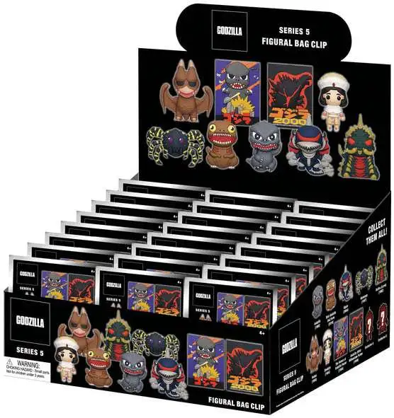 Godzilla 3D Figural Foam Bag Clip Classic Series 5 Mystery Box [24 Packs]