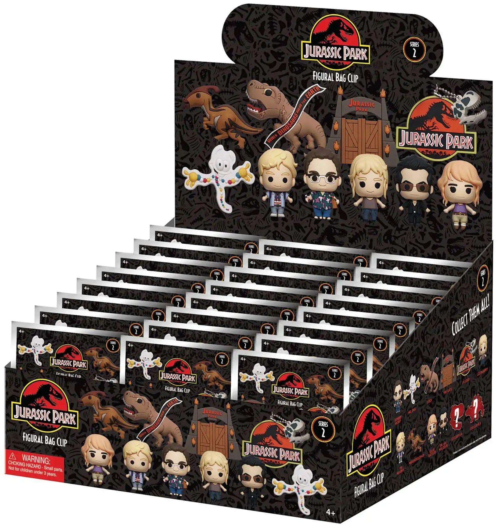 3D Figural Foam Bag Clip Series 2 Jurassic Park Mystery Box [24 Packs]