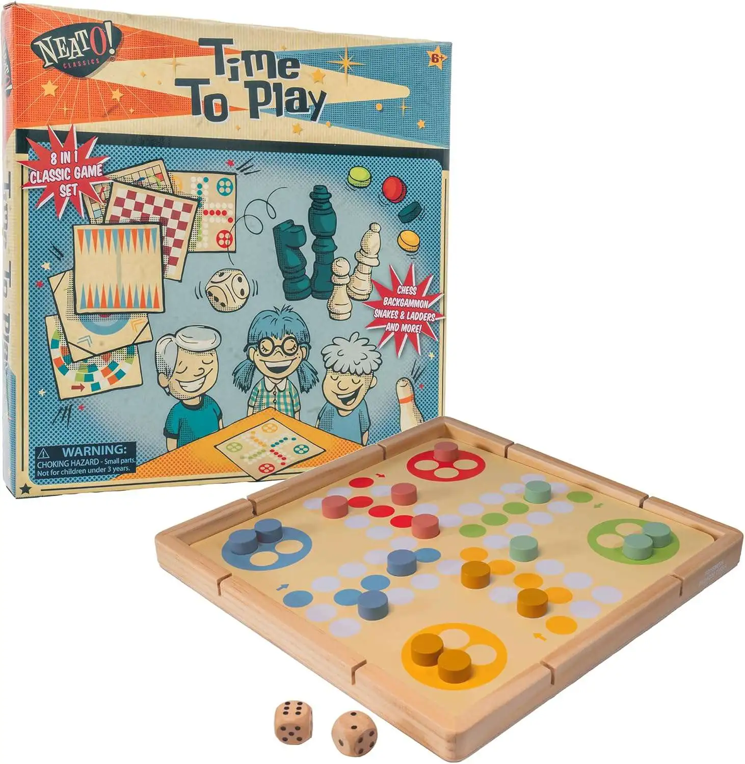 NeatO! Classics Time to Play Game Set [8 in 1 Classic Game Set]