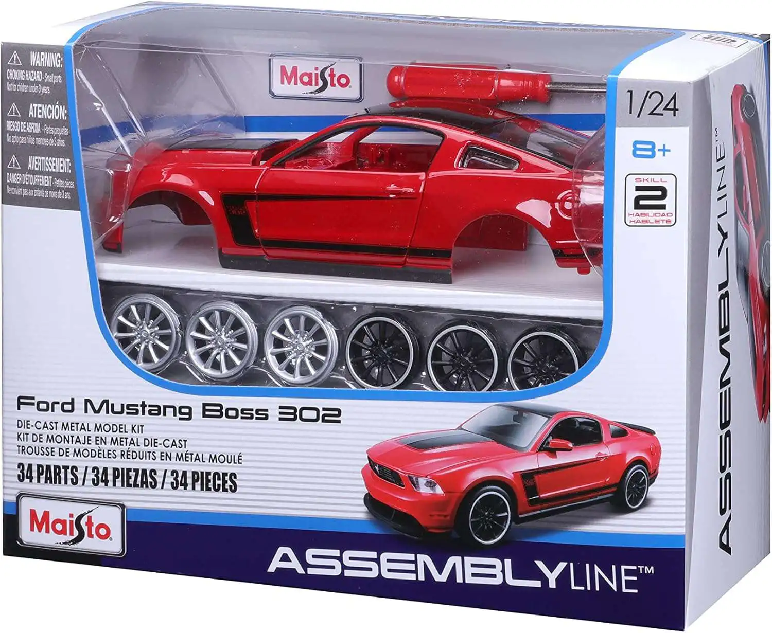 Maisto Assembly Line Ford Mustang Boss 302 Diecast Car Model Kit