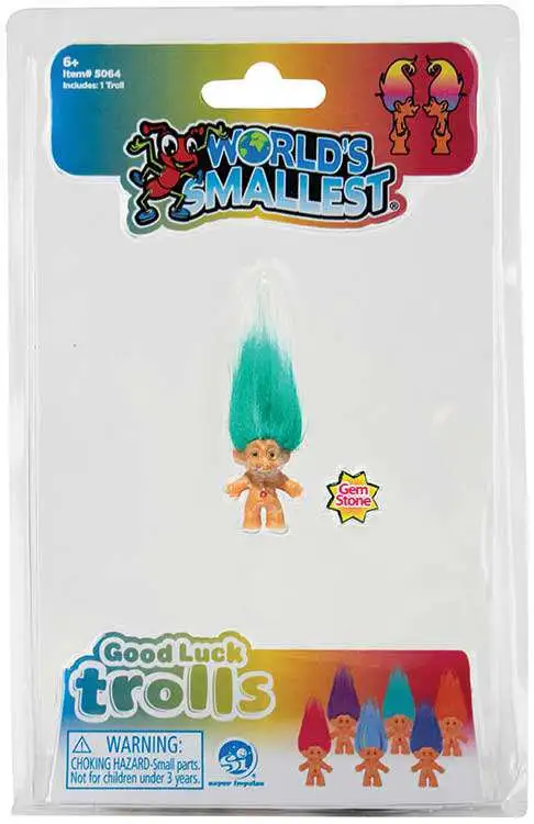 World's Smallest Good Luck Trolls TEAL 1.25-Inch Micro Figure