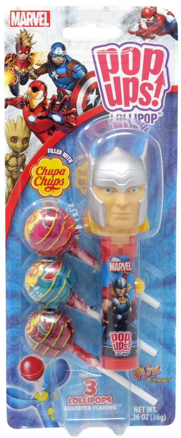 Marvel Pop Ups! Chupa Chups Thor Lollipop [Includes 3 Lollipops!]