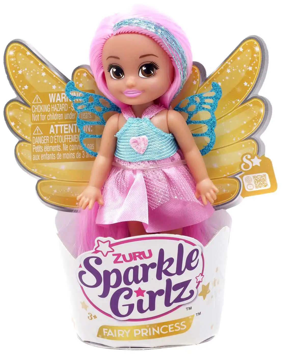 Sparkle Girlz Fairy Cupcake Light Pink Hair with Pink & Teal Dress Mini Doll