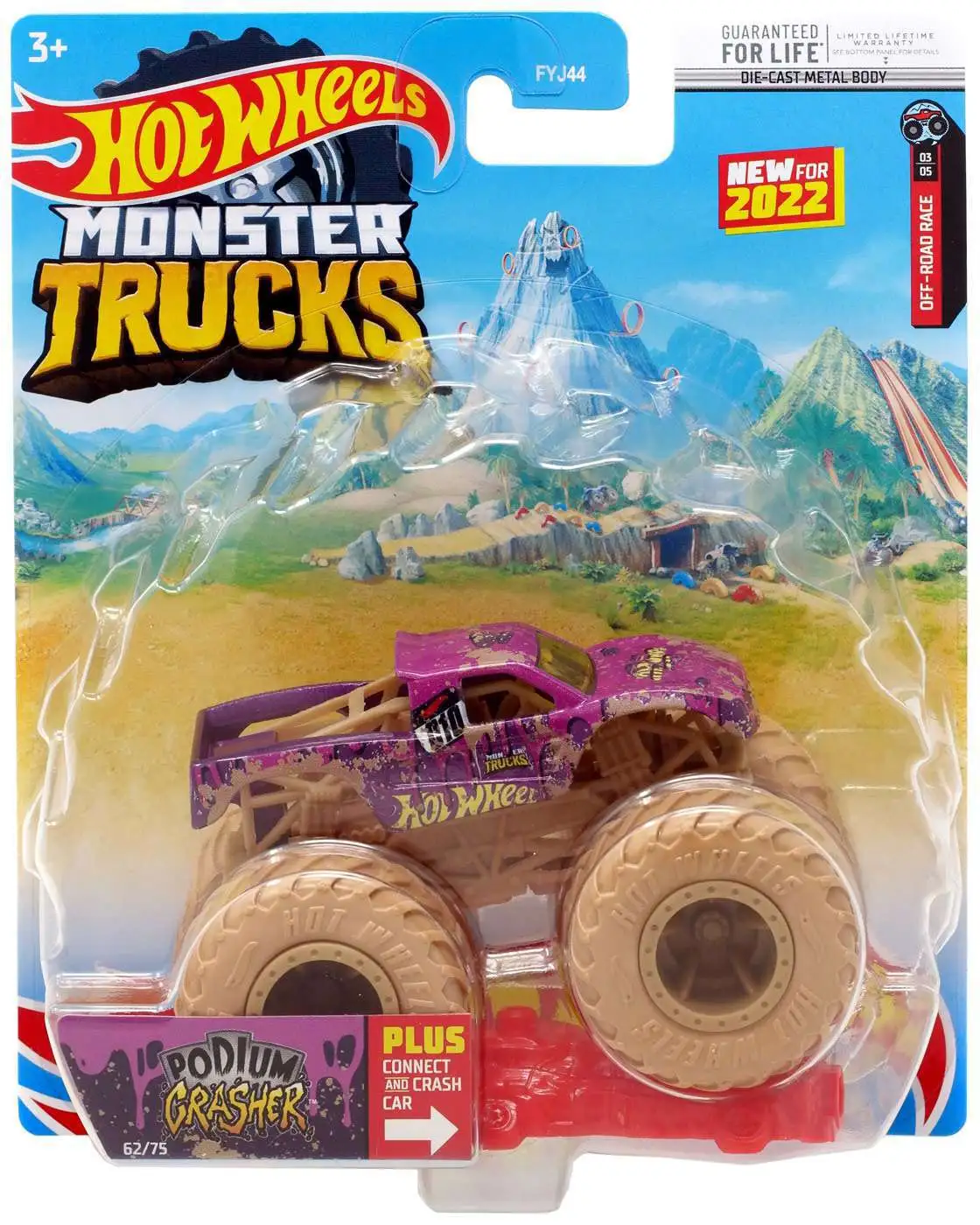 Hot Wheels Monster Trucks Off-Road Race Podium Crasher Diecast Car [Damaged Package]