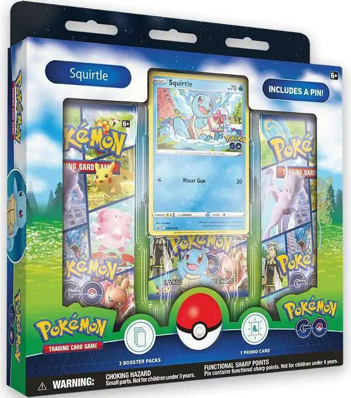 Pokemon GO Squirtle Pin Collection Box [3 Booster Packs, 1 Promo Card & Pin]