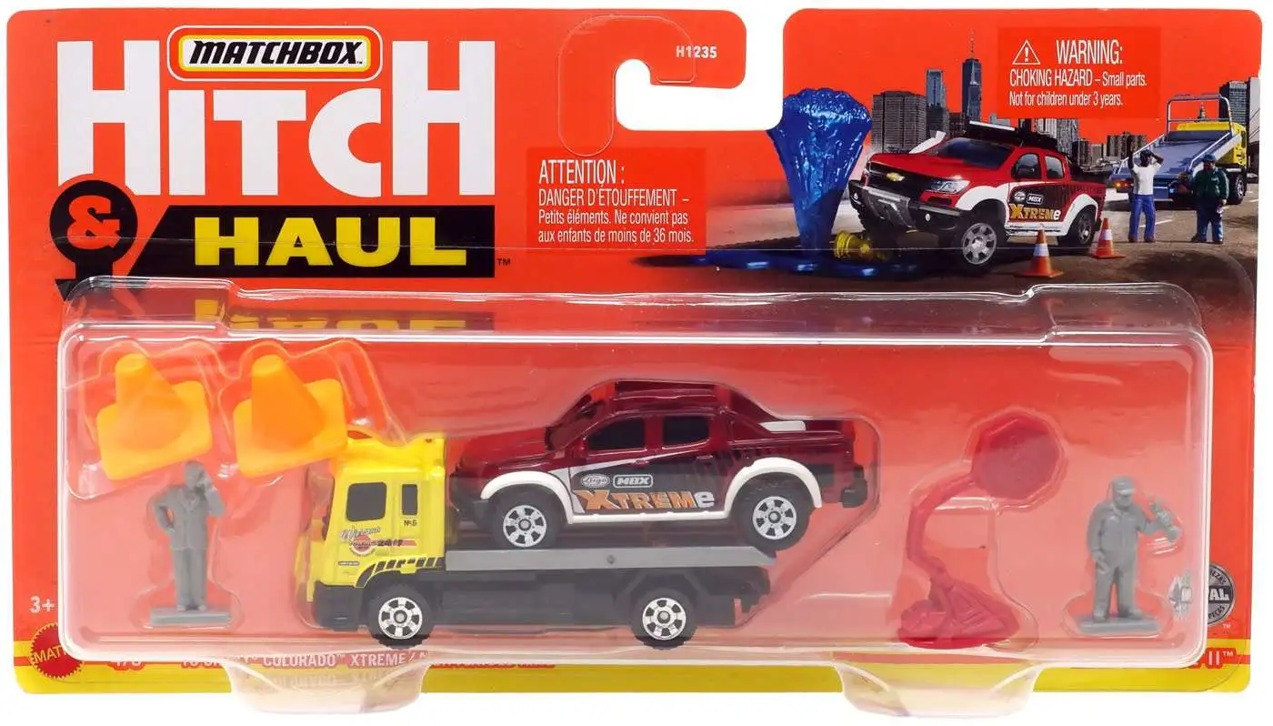 Matchbox Hitch & Haul '16 Chevy Colorado Xtreme / MBX Flatbed King Diecast Vehicle [MBX Service II, Damaged Package]