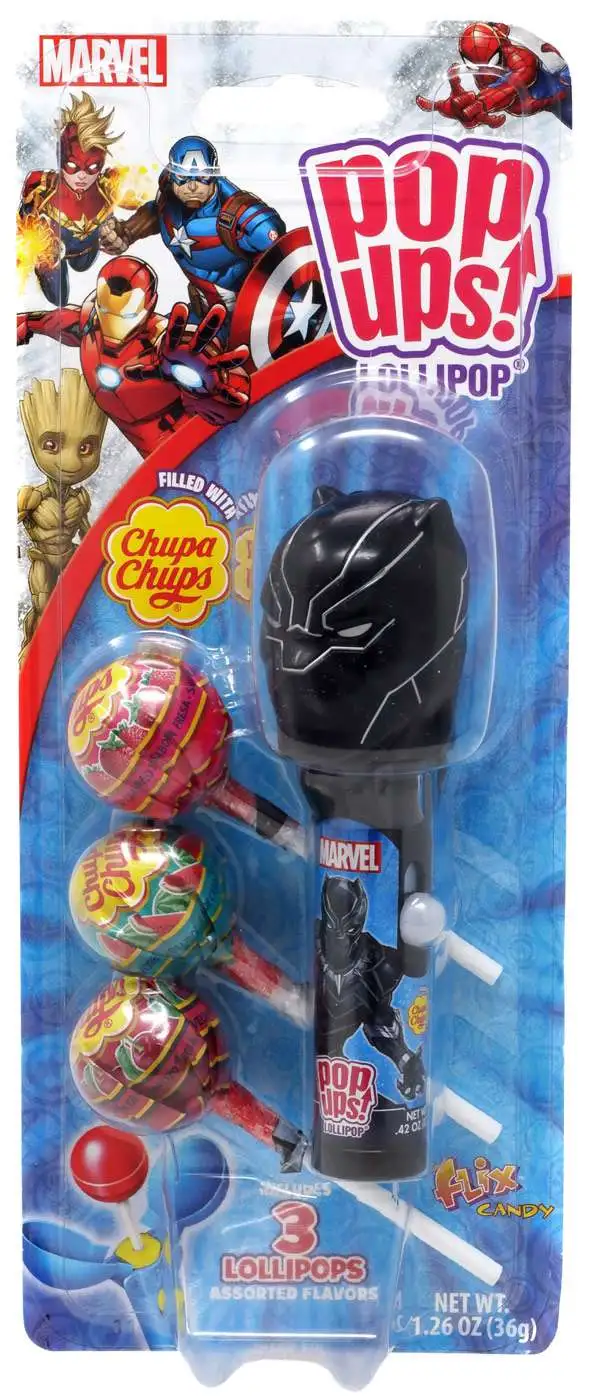 Marvel Pop Ups! Chupa Chups Black Panther Lollipop [Includes 3 Lollipops!]