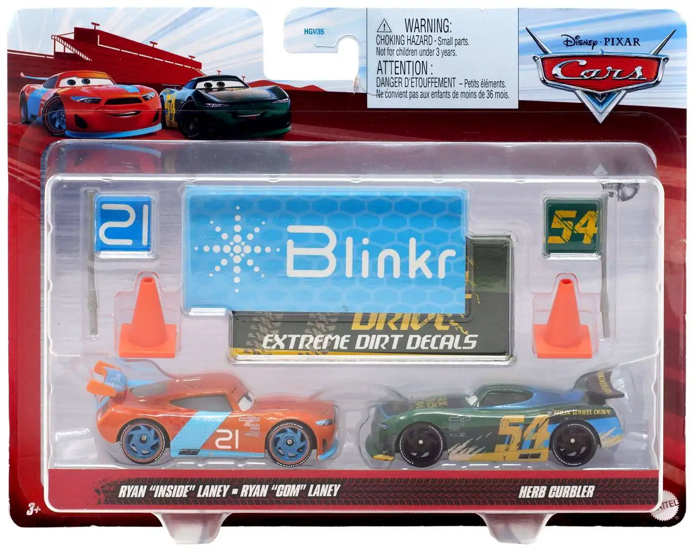 Disney / Pixar Cars On The Road Metal Ryan "Inside" Laney & Herb Curbler Diecast Car 2-Pack