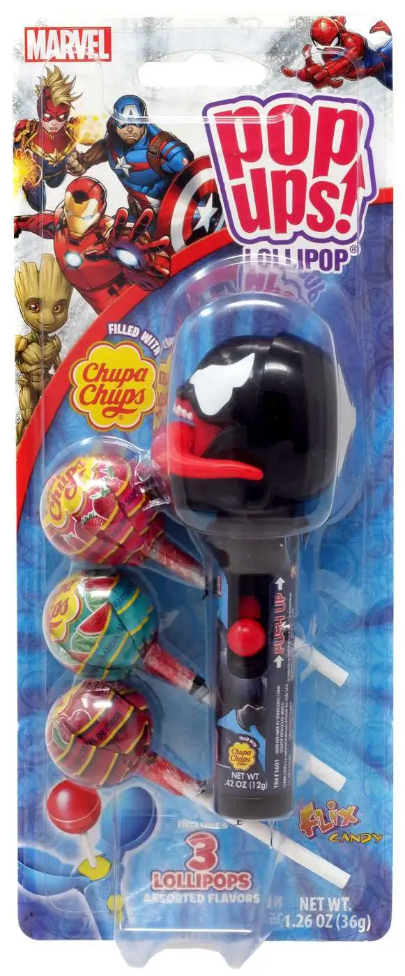 Marvel Pop Ups! Chupa Chups Venom Lollipop [Includes 3 Lollipops!]