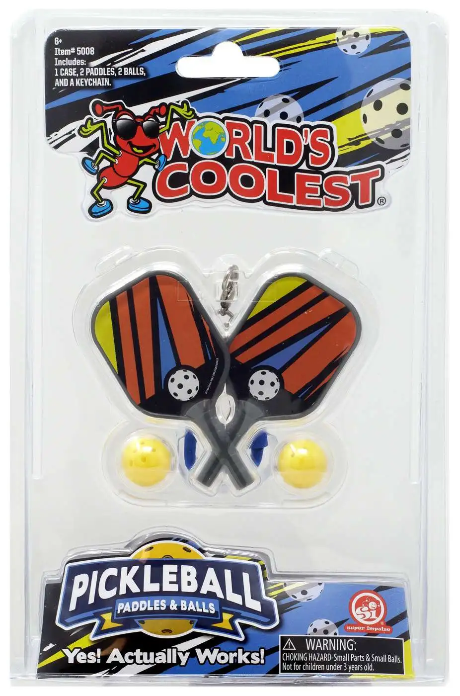 World's Smallest Pickleball Orange, Yellow & Blue