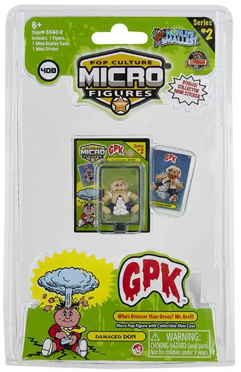 World's Smallest Garbage Pail Kids GPK Series 2 Damaged Don Micro Figure