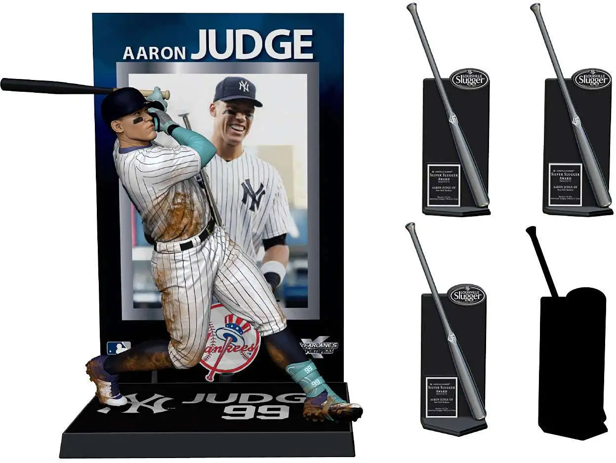 McFarlane Toys MLB New York Yankees Sports Baseball Aaron Judge 7-Inch Deluxe Posed Figure [Silver Slugger Trophies, Damaged Package]