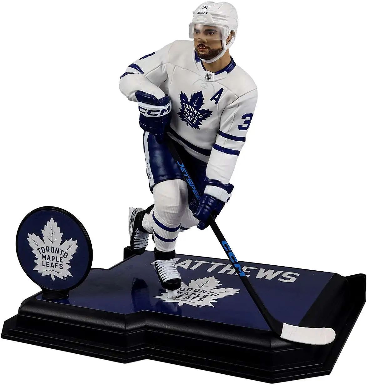 McFarlane Toys NHL Toronto Maple Leafs Sports Picks Hockey Auston Matthews 7 Action Figure White Jersey Chase Version ToyWiz