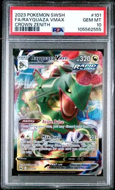 Nintendo Pokemon Trading Card Game Crown Zenith Rayquaza VMAX [PSA 10]