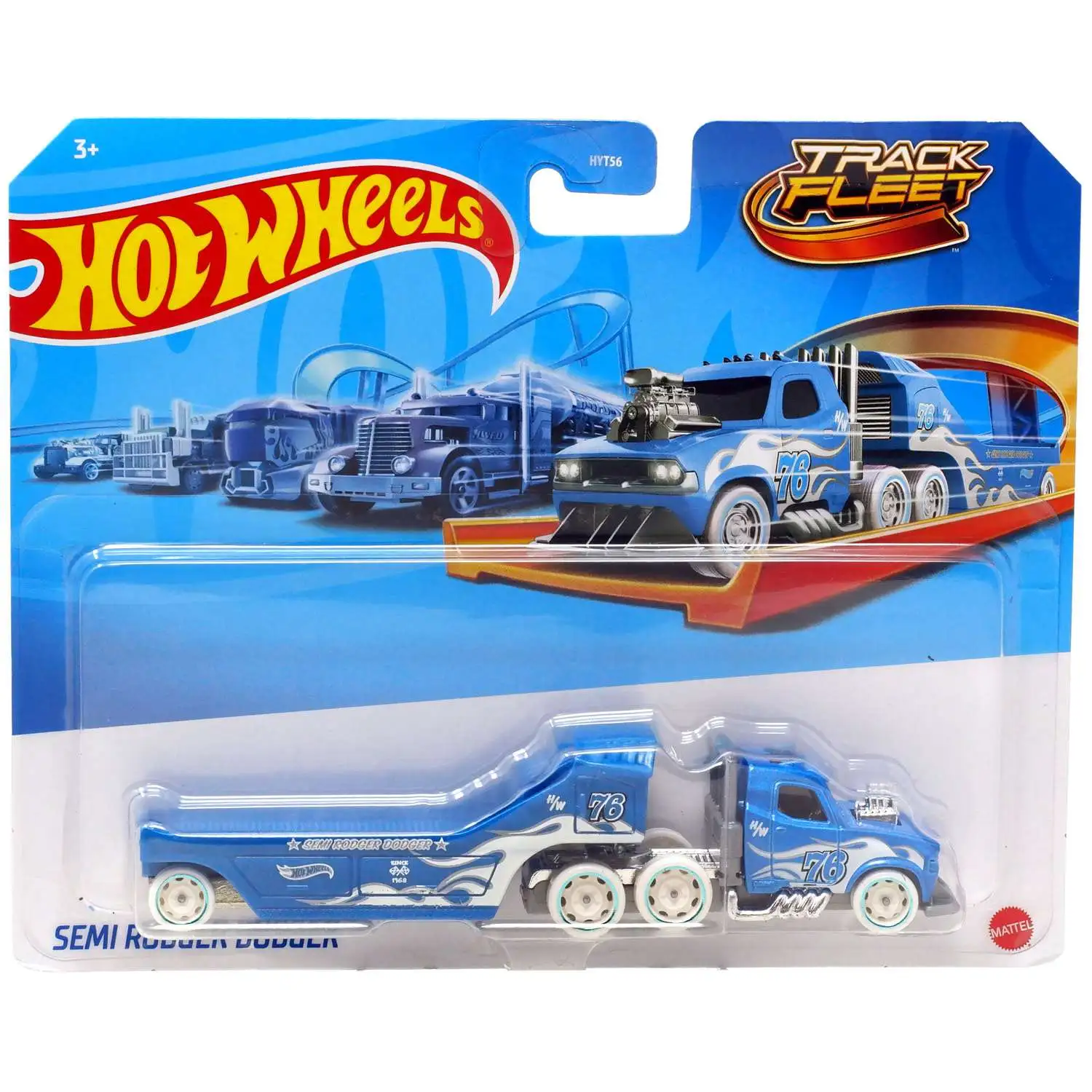 Hot Wheels Track Fleet Semi Rodger Dodger 164 Die Cast Car Mattel
