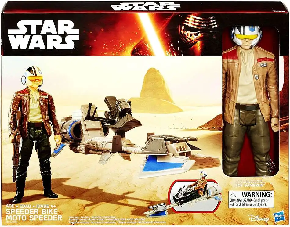 Star Wars The Force Awakens Poe Dameron Speeder Bike Figure Playset Gift 