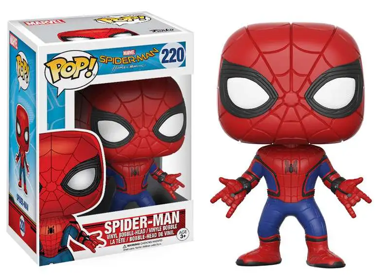 Funko Marvel Spider-Man Homecoming POP Marvel Spider-Man Vinyl Bobble Head  220 Masked, Damaged Package - ToyWiz