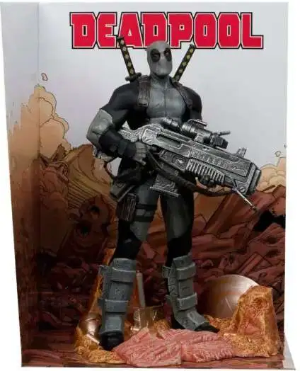 McFarlane Toys Marvel Deadpool Exclusive Posed Figure with Scene [Deadpool #1, Red Platinum Chase Edition]