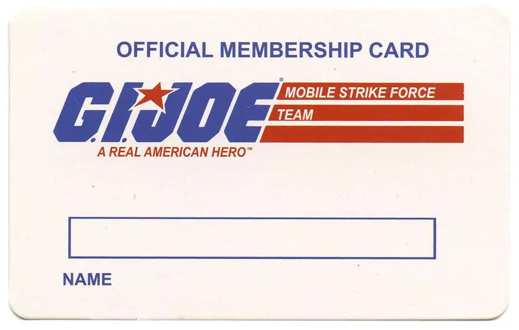 Funko GI Joe Membership Card