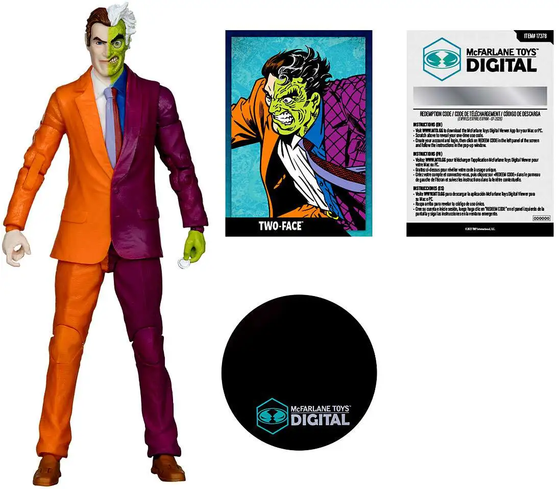 McFarlane Toys DC Direct Two-Face Action Figure [The Silver Age, Digital Collectible, Damaged Package]