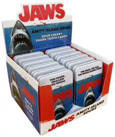Jaws Amity Island Sours Candy Tin Box [12 Tins]