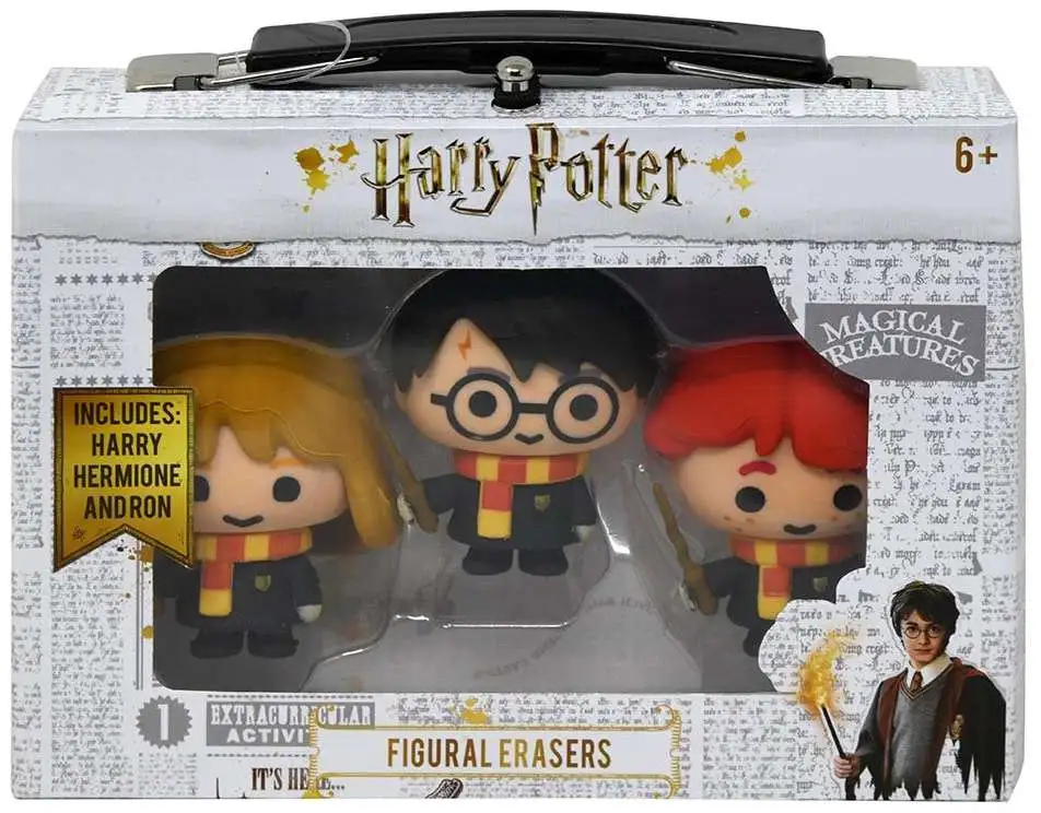 Harry Potter Harry Ron Hermione Set of 3 Novelty Erasers for Children –  Gift Idea Goodies Collection