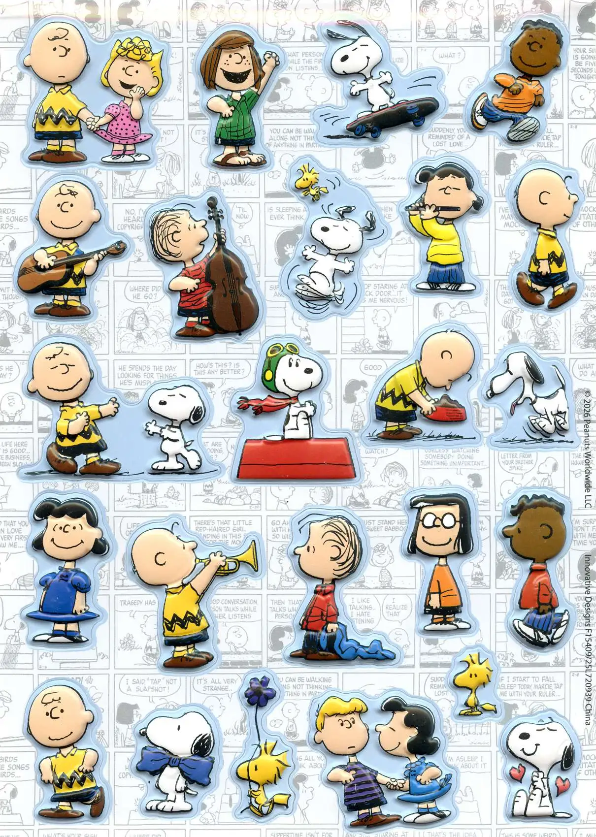 Peanuts Raised Sticker Sheet