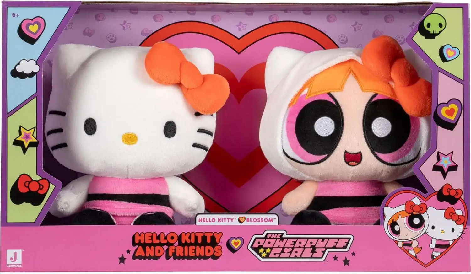 Hello Kitty & Friends x Powerpuff Girls Sanrio Hello Kitty & Blossom 8-Inch Plush 2-Pack