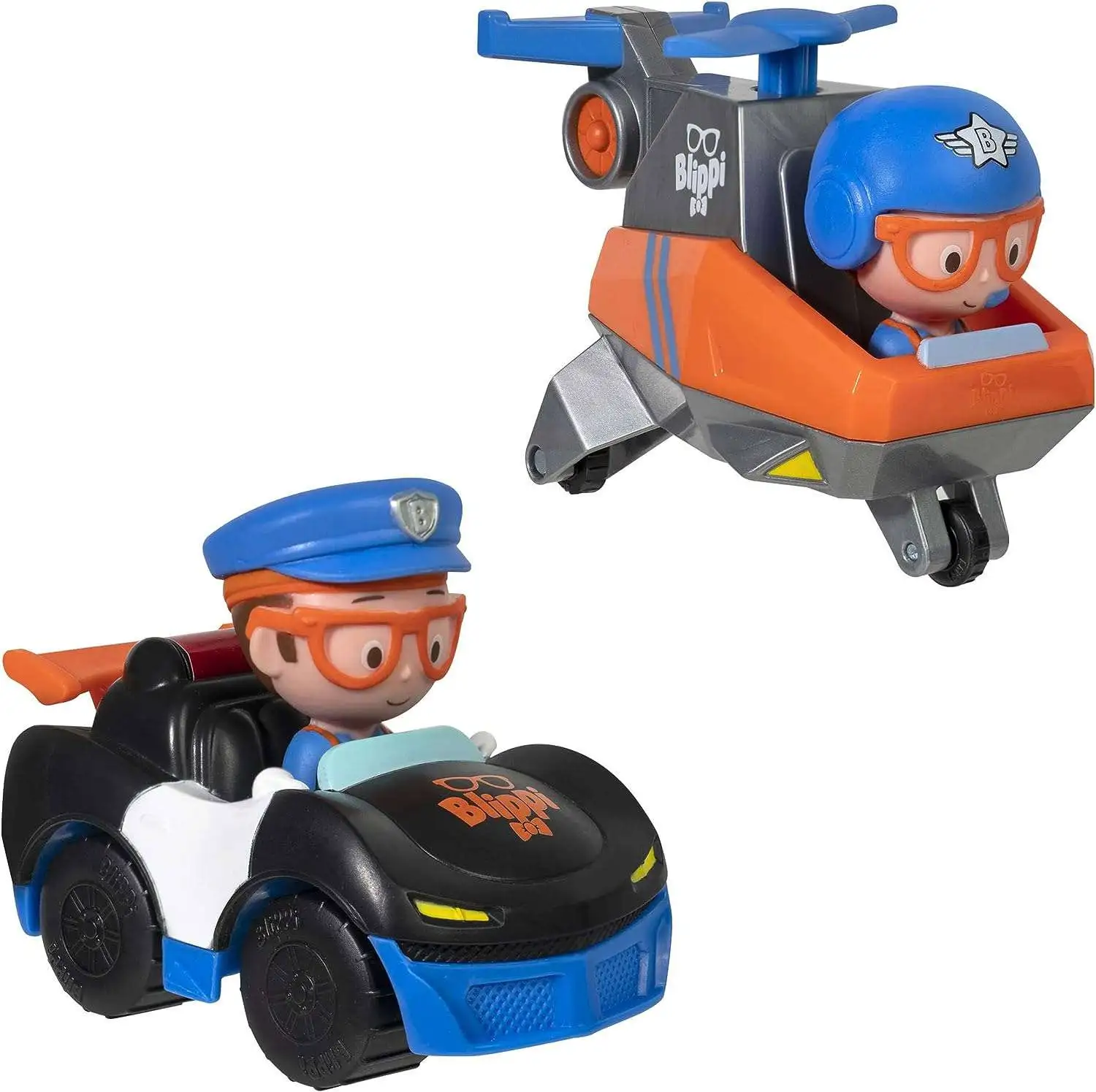 Blippi Police Car & Helicopter Mini Vehicle 2-Pack