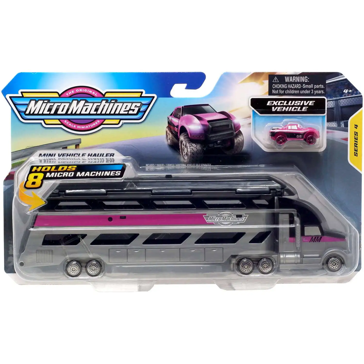 Micro Machines Series 4 Mini Vehicle Hauler Vehicle 2-Pack [Grey & Pink]