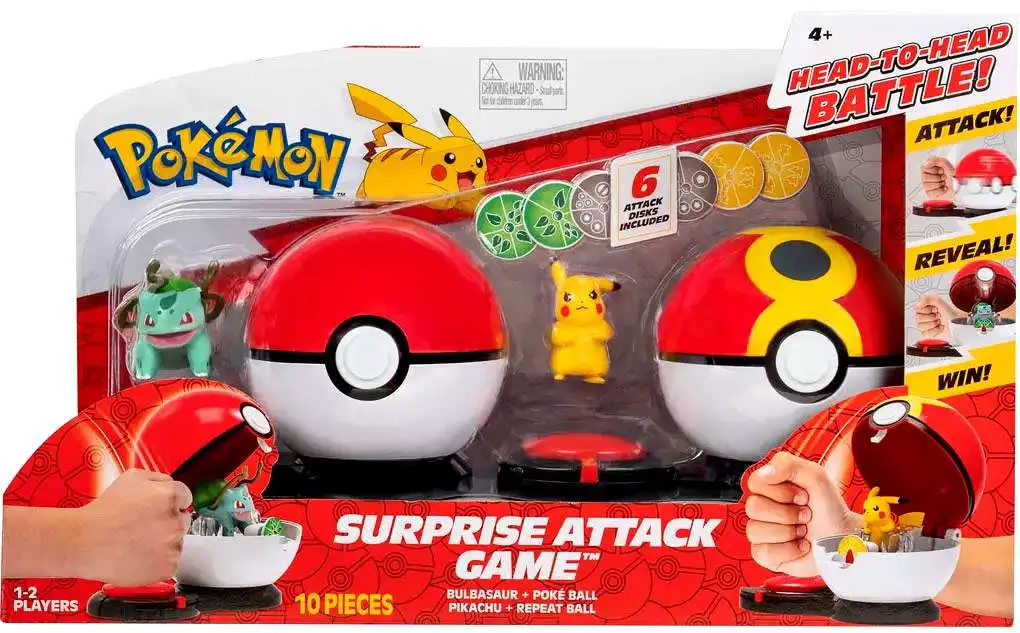 Pokemon Surprise Attack Game [Bulbasaur + Poke Ball & Pikachu + Repeat Ball]