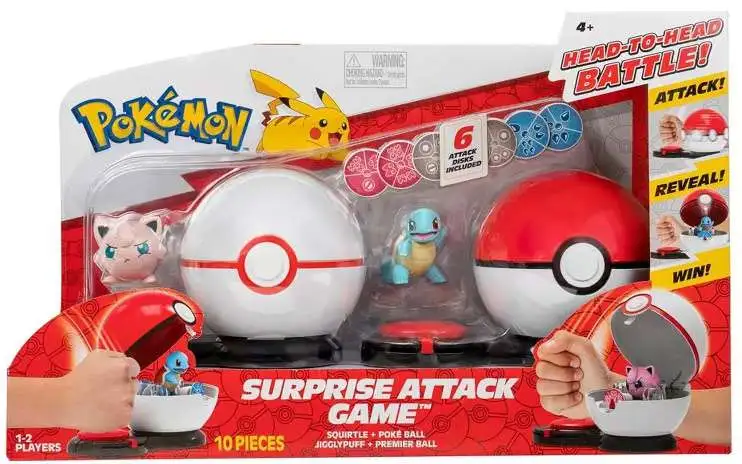 Pokemon Surprise Attack Game [Squirtle + Poke Ball & Jigglypuff + Premier Ball]