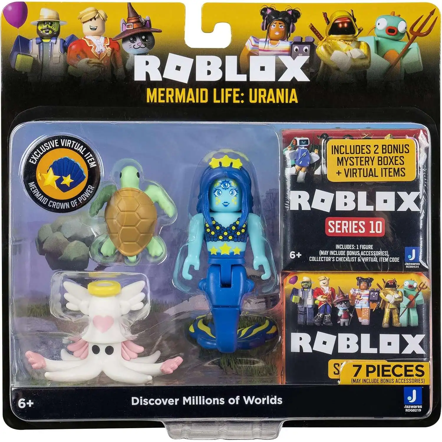Roblox Mermaid Life: Urania Action Figure [Includes 2 Bonus RANDOM Mystery Packs]